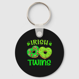 St patrick's day irish twins donut lover food boys keychain