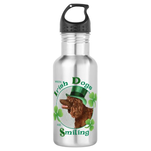 St Patricks Day Irish Water Spaniel Stainless Steel Water Bottle