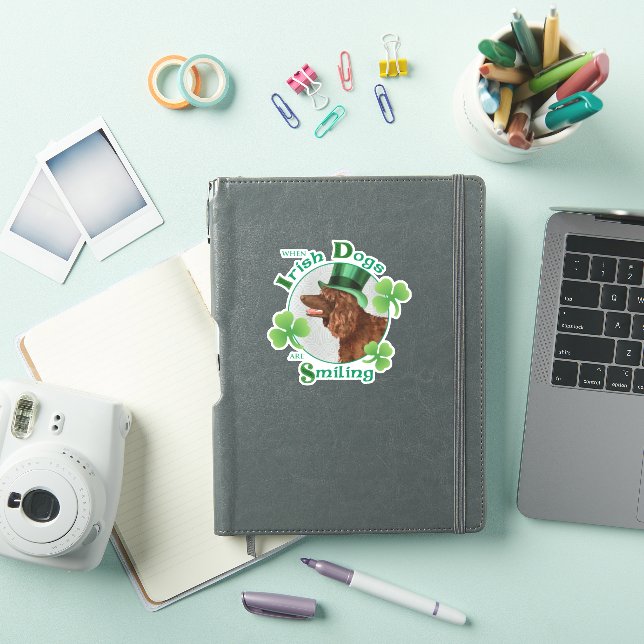 St. Patrick's Day Irish Water Spaniel Vinyl Sticker (iPad Cover)