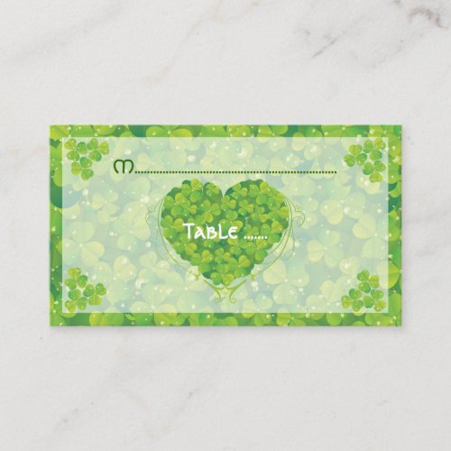 St Patricks Day Irish wedding place card