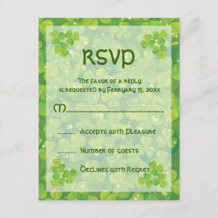 St. Patrick's Day Irish wedding response card
