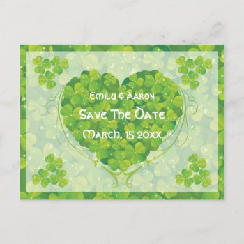 St. Patrick's Day Irish Wedding Save The Date Announcement Postcard by weddings_ at Zazzle