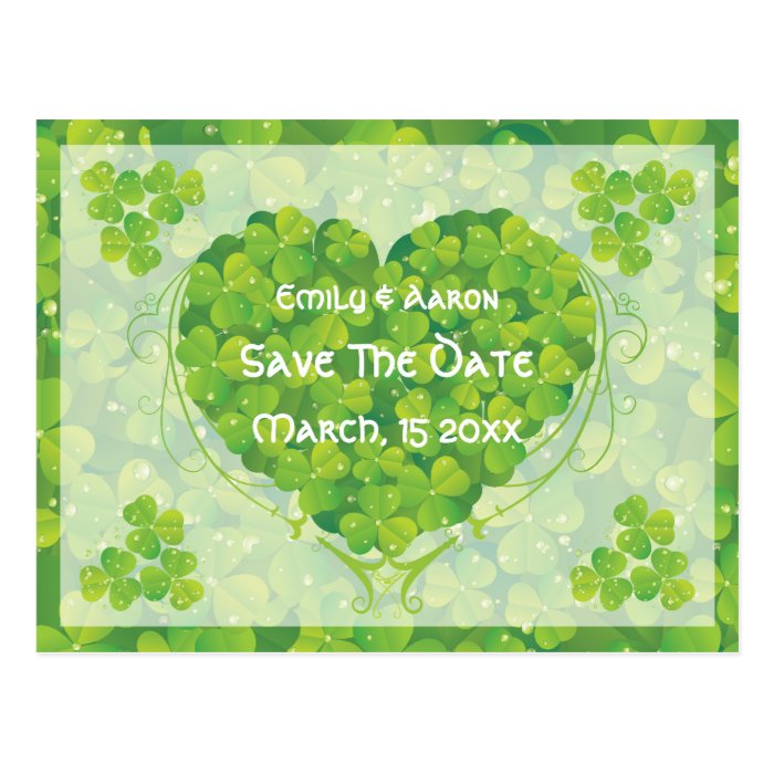 St. Patrick's Day Irish wedding Save the Date Post Card