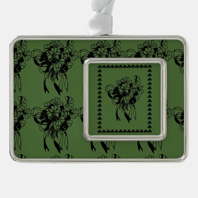 St. Patrick's Day Irish Wedding Shamrock Bouquet Ornament (Front)