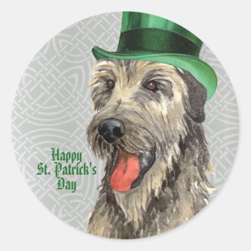 St Patricks Day Irish Wolfhound Classic Round St Classic Round Sticker