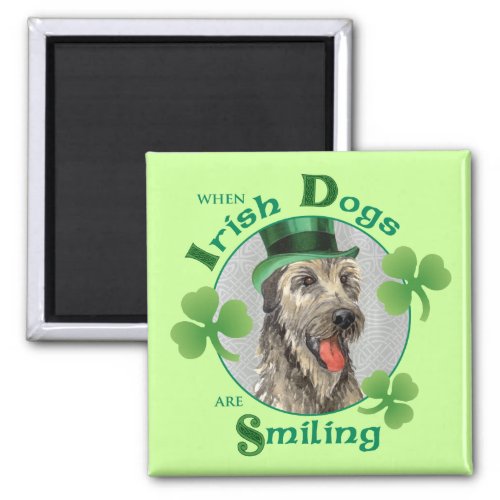 St Patricks Day Irish Wolfhound Magnet