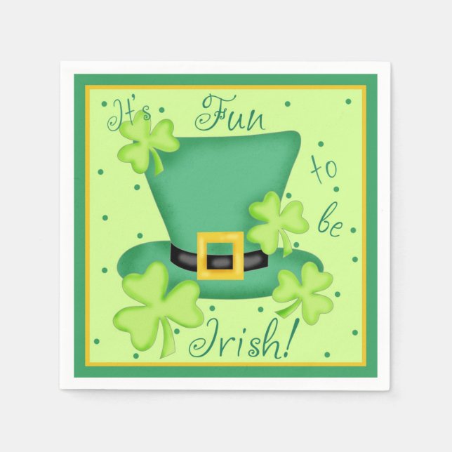 St. Patrick's Day Its Fun to be Irish Paper Napkins (Front)