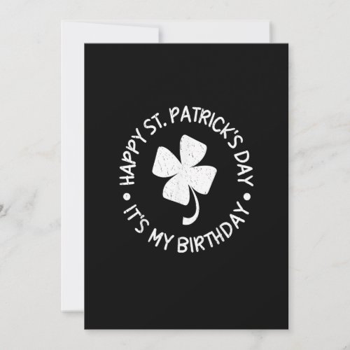 St Patricks Day Its My Birthday Shamrock Happy  Invitation