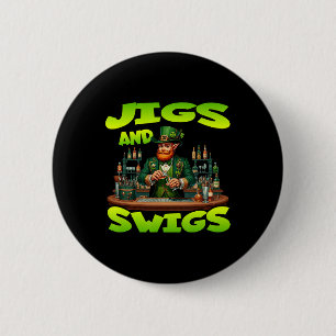 St Patricks Day Jig And Swigs St Paddys Day Green Button