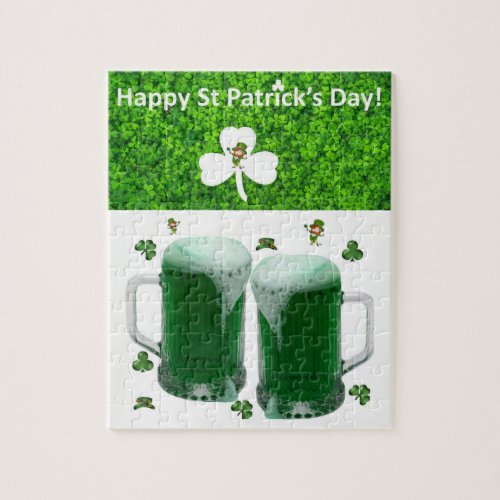 St Patricks Day Jigsaw Puzzle Beer