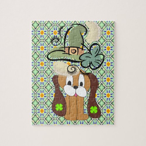 St Patricks Day Jigsaw Puzzle Dog