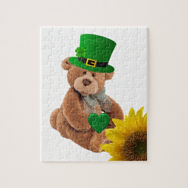 St. Patrick's Day Jigsaw Puzzle Teddy Bear (Vertical)
