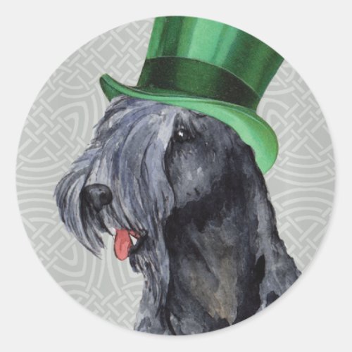 St Patricks Day Kerry Blue Terrier Classic Round Sticker