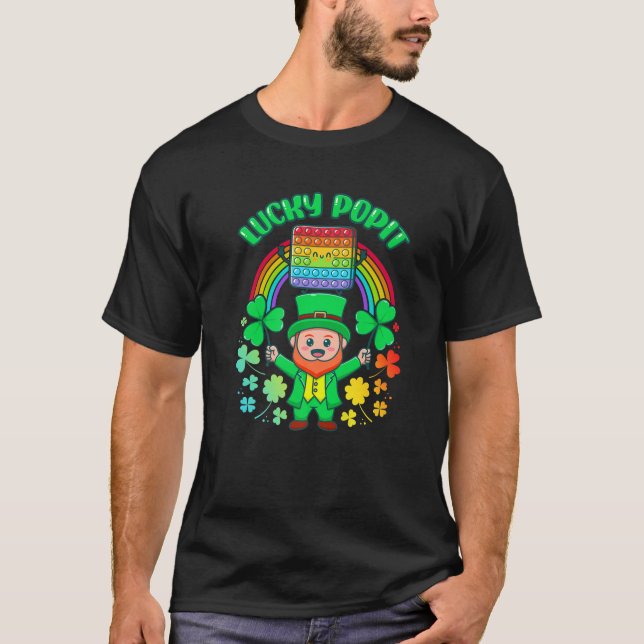 St Patricks Day Kids Outfit Pajama, Popit Fidget T T-Shirt (Front)