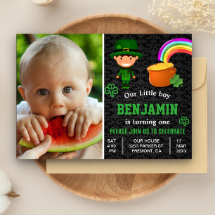 St. Patrick's Day Kids Photo Birthday Invitation