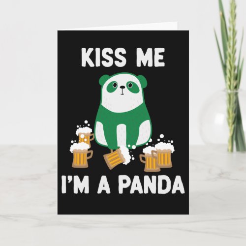 St Patricks Day Kiss Me Im a Panda Card