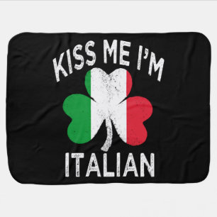 st patricks day kiss me im Italian Baby Blanket