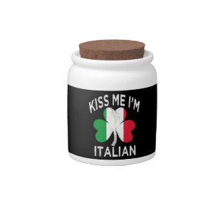st patricks day kiss me im Italian Candy Jar