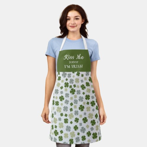 St Patricks Day Kiss Me Today Im Irish  Shamrock Apron