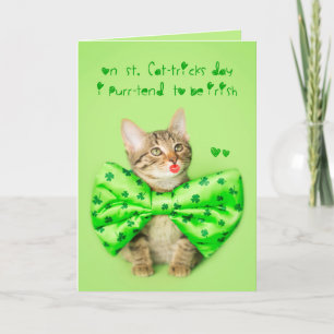 St. Patricks Day Kitten Kisses Card