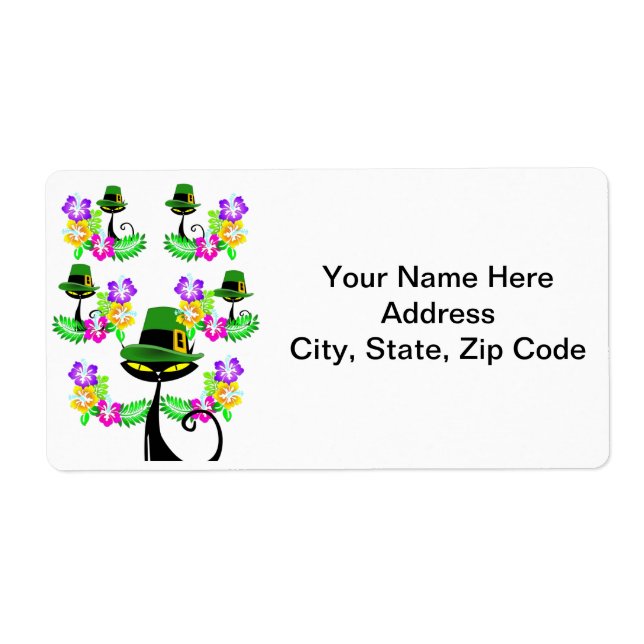 St. Patrick's Day Labels Cat Floral (Front)