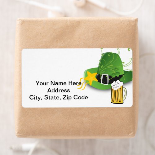 St Patricks Day Labels Hat Beer