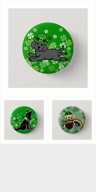 St. Patrick's Day Labrador Retriever Buttons