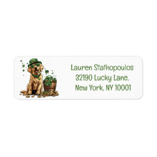 St. Patrick's Day Labrador Retriever Dog Label