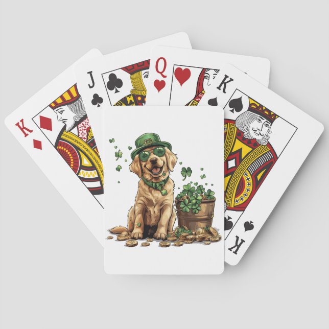 St. Patrick's Day Labrador Retriever Dog Poker Cards (Back)