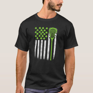 St Patricks Day Lacrosse Lax USA Flag Women Irish  T-Shirt