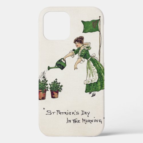 St Patricks Day Lady Vintage iPhone 12 Case