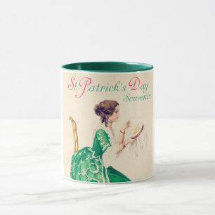 St. Patrick's Day Lady, Vintage Mug