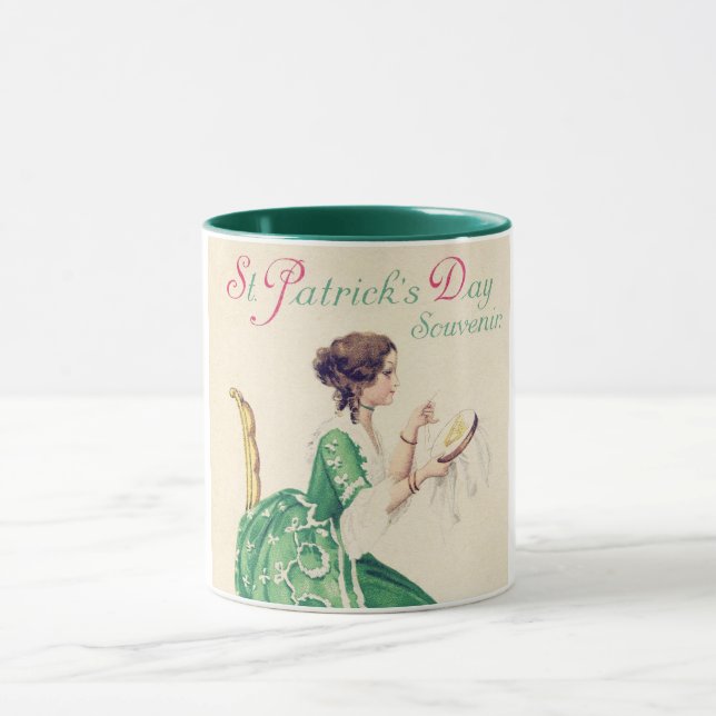 St. Patrick's Day Lady, Vintage Mug (Center)