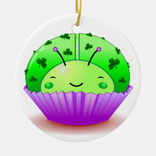 St. Patrick's Day Ladybug Cupcake Ornament