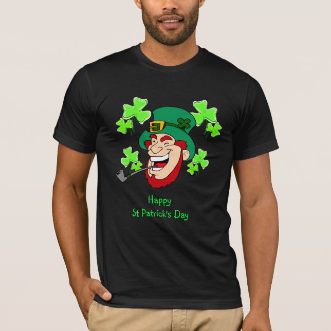 St Patrick's Day Laughing Leprechaun T-Shirt (Front)