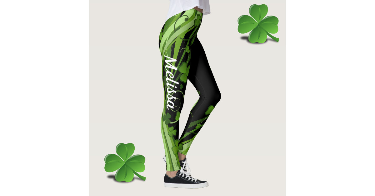 Lucky Green Glitter Leprechaun St. Patrick's Day Leggings
