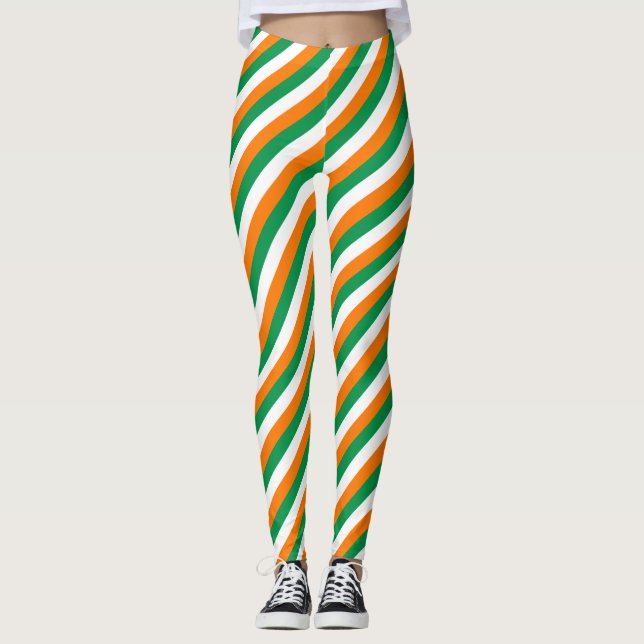 St Patricks Day leggings with Irish flag colors (Front)