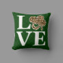 St Patricks Day Leopard Love Shamrock Throw Pillow