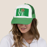 St Patricks Day Leopard Love Shamrock Trucker Hat