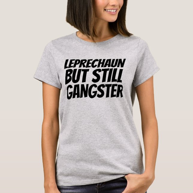 ST.PATRICKS DAY, LEPRECHAIN GANGSTER T-SHIRTS (Front)