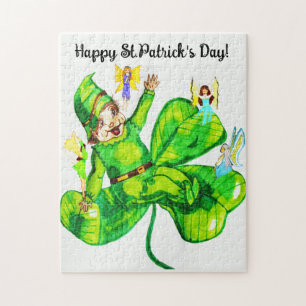ST. PATRICK'S DAY LEPRECHAUN AND FARIES JIGSAW PUZZLE