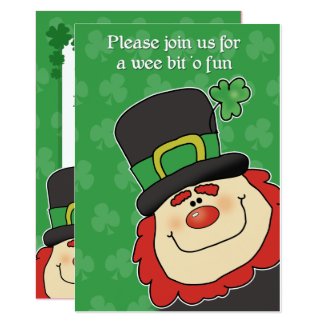 St Patrick's Day Leprechaun Baby Shower Invitation