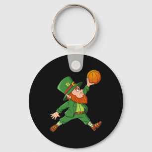 St Patricks Day Leprechaun Basketball Lucky Boys G Keychain