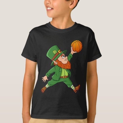 St Patricks Day Leprechaun Basketball Lucky Boys G T_Shirt