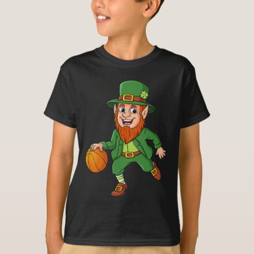 St Patricks Day Leprechaun Basketball Lucky Boys G T_Shirt