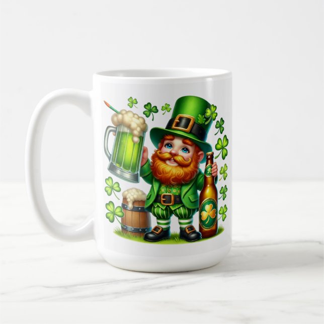 St. Patrick's Day Leprechaun Beer Design-65218 Coffee Mug (Left)