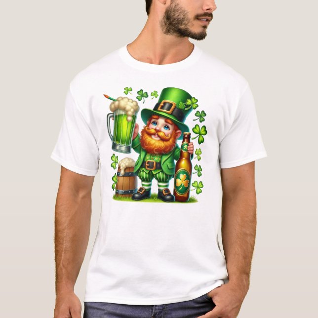 St. Patrick's Day Leprechaun Beer Design-65218 T-Shirt (Front)