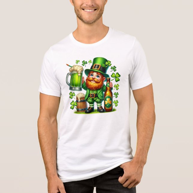 St. Patrick's Day Leprechaun Beer Design-65218 Tri-Blend Shirt (Front)