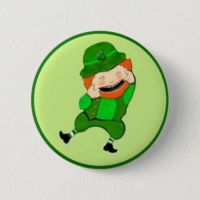 St. Patrick's Day Leprechaun Button (Front)