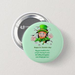 St. Patrick's day leprechaun Button